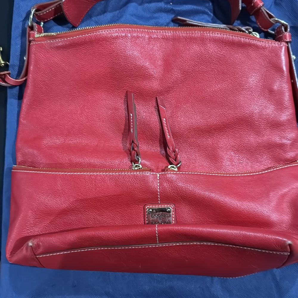 Dooney & Bourke Red Leather Hobo Bag - Picture 2 of 9